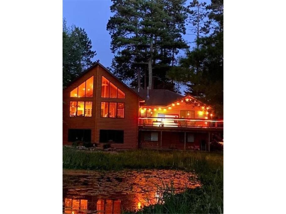 Large Log Home On Lake With Hot Tub Cross Lake Exterior photo